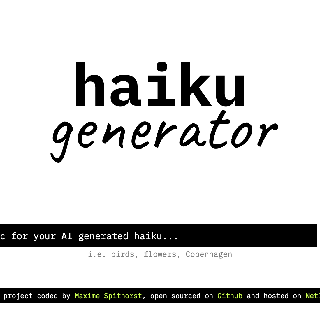 haiku generator