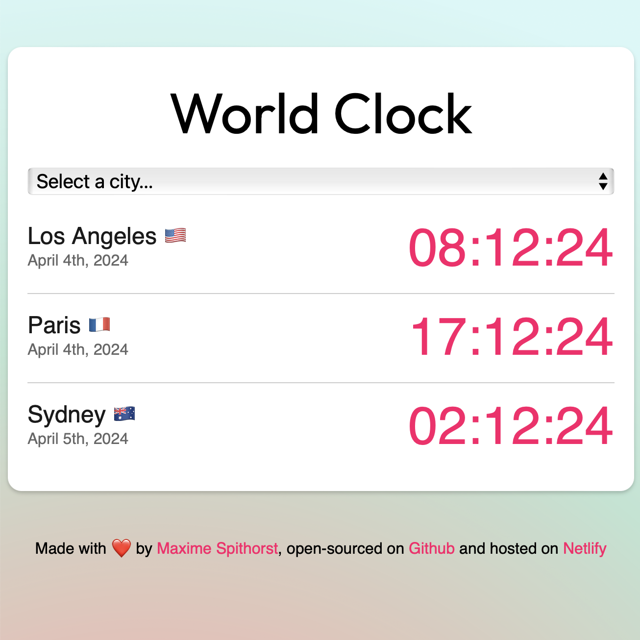 world clock